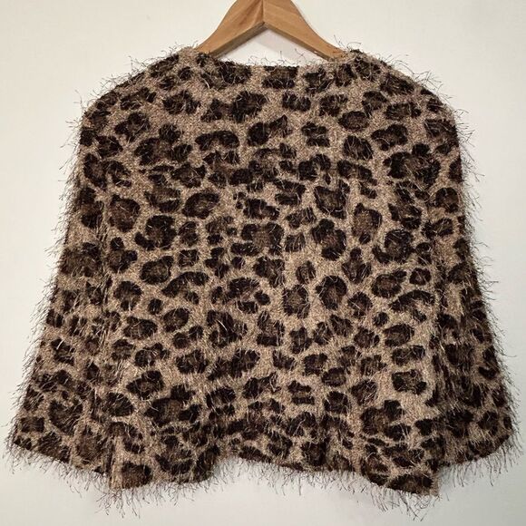 Chico’s EasyWear Eyelash Animal Print Open-Front Bolero-Size 2 (Large) - Picture 2 of 6